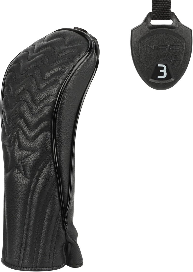 PONADA 4pcs or 1pc Golf Club Head Covers for Woods, Driver, Fairway, Hybrid – Premium PU Leather with Interchangeable Tags & Magnetic Blade and Mallet Putter Covers - Image 1